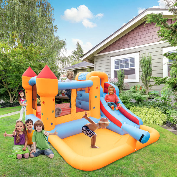 Ktaxon Inflatable Bounce House With Ball Pit,Slide,Water Gun(No Blower
